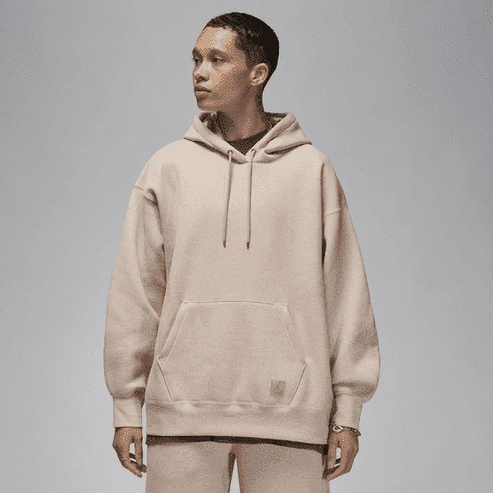 Jordan Flight Satin Lined Oversized Hoodie Gold Accents Cotton Boxy Comfy Cozy